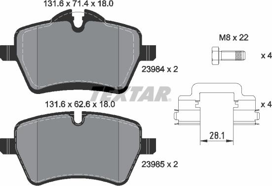 Textar 2398404 - Bremžu uzliku kompl., Disku bremzes www.autospares.lv