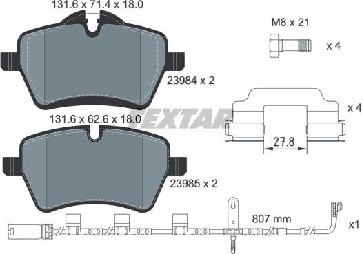 Textar 2398406 - Bremžu uzliku kompl., Disku bremzes www.autospares.lv