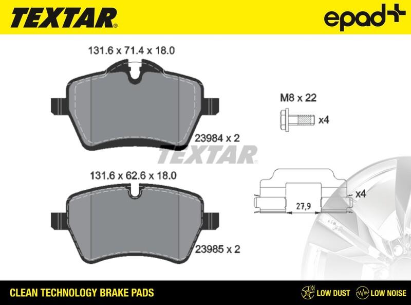 Textar 2398401CP - Bremžu uzliku kompl., Disku bremzes www.autospares.lv