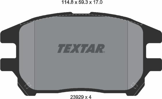 Textar 2392901 - Bremžu uzliku kompl., Disku bremzes www.autospares.lv