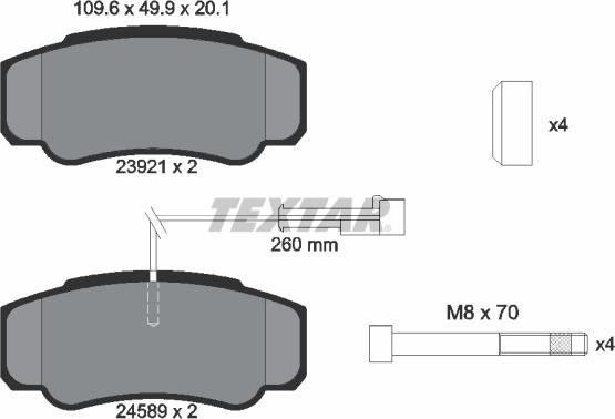 Textar 2392103 - Brake Pad Set, disc brake www.autospares.lv