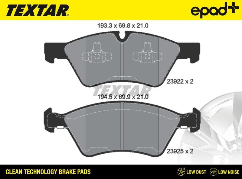 Textar 2392201CP - Bremžu uzliku kompl., Disku bremzes www.autospares.lv