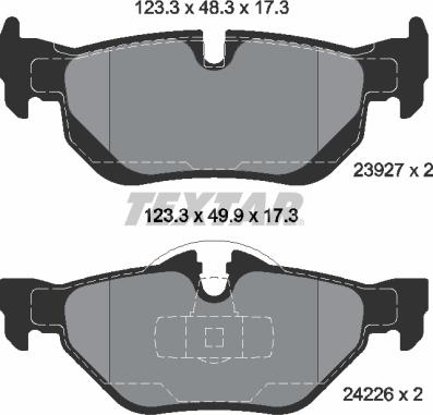 Textar 2392701 - Brake Pad Set, disc brake www.autospares.lv