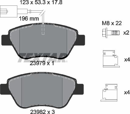 Textar 2397903 - Bremžu uzliku kompl., Disku bremzes www.autospares.lv