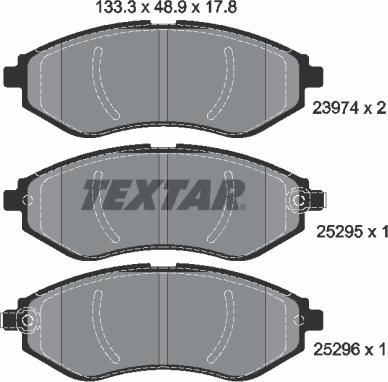 Textar 2397406 - Bremžu uzliku kompl., Disku bremzes autospares.lv