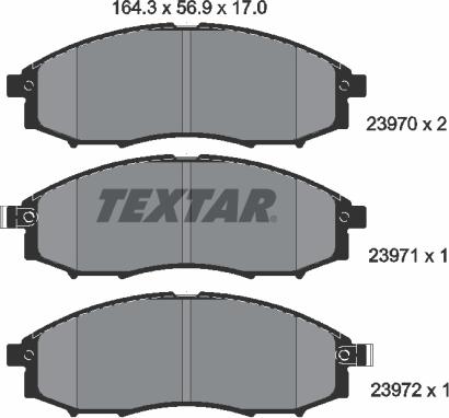 Textar 2397001 - Bremžu uzliku kompl., Disku bremzes www.autospares.lv