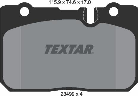 Textar 2349901 - Тормозные колодки, дисковые, комплект www.autospares.lv