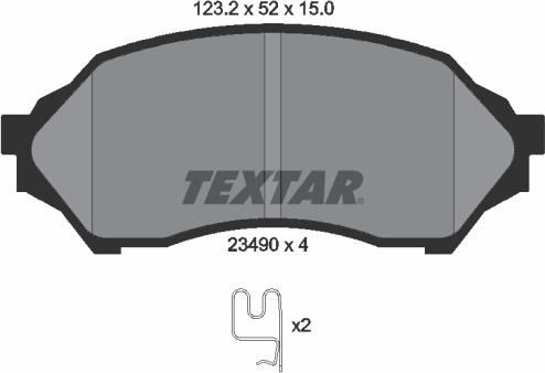 Textar 2349002 - Bremžu uzliku kompl., Disku bremzes www.autospares.lv