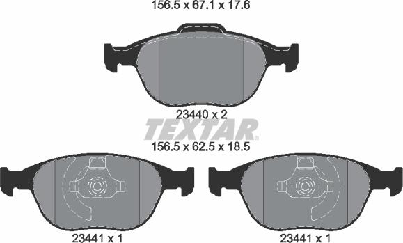 Textar 2344004 - Brake Pad Set, disc brake www.autospares.lv