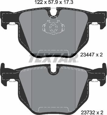 Textar 2344704 - Brake Pad Set, disc brake www.autospares.lv