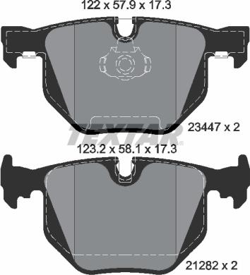 Textar 2344702 - Brake Pad Set, disc brake www.autospares.lv