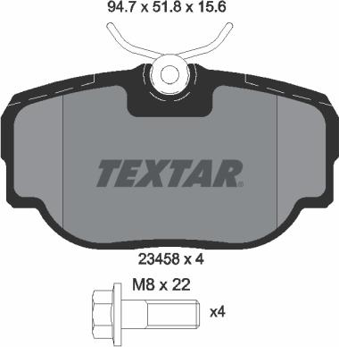 Textar 2345801 - Тормозные колодки, дисковые, комплект www.autospares.lv