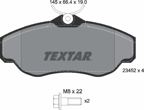 Textar 2345201 - Bremžu uzliku kompl., Disku bremzes www.autospares.lv