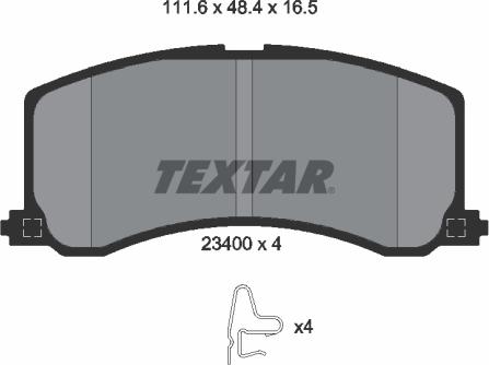 Textar 2340001 - Тормозные колодки, дисковые, комплект www.autospares.lv