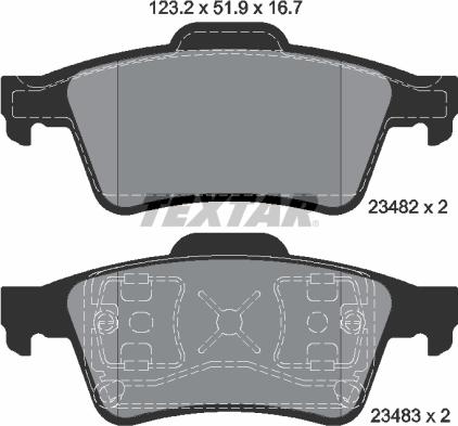 Textar 2348202 - Brake Pad Set, disc brake www.autospares.lv