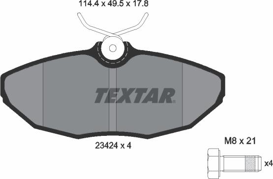 Textar 2342401 - Тормозные колодки, дисковые, комплект www.autospares.lv