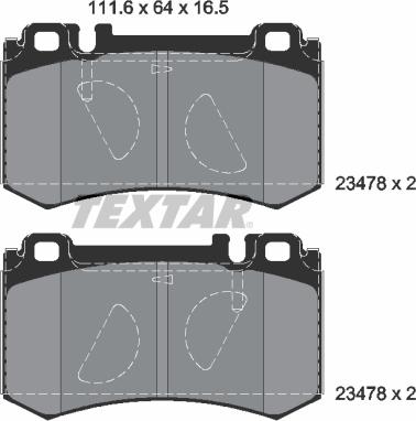 Textar 2347801 - Bremžu uzliku kompl., Disku bremzes www.autospares.lv