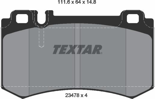 Textar 2347802 - Bremžu uzliku kompl., Disku bremzes www.autospares.lv