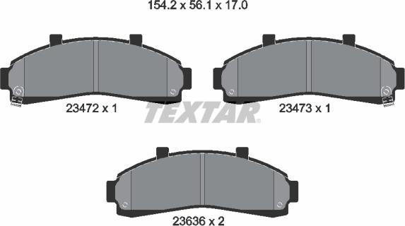 Textar 2347201 - Bremžu uzliku kompl., Disku bremzes www.autospares.lv