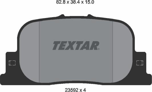 Textar 2359201 - Bremžu uzliku kompl., Disku bremzes autospares.lv