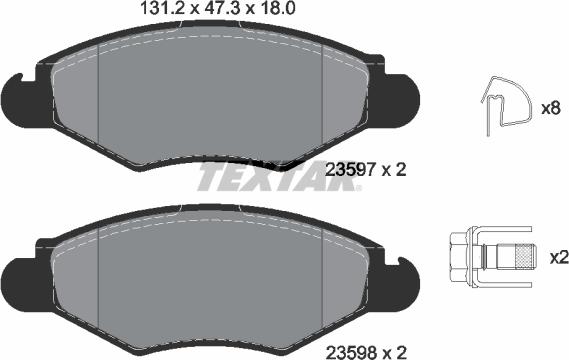 Textar 2359703 - Bremžu uzliku kompl., Disku bremzes www.autospares.lv