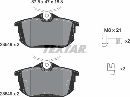 Textar 2354901 - Brake Pad Set, disc brake www.autospares.lv