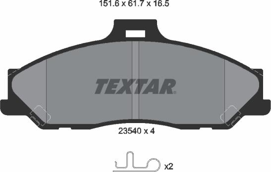 Textar 2354001 - Bremžu uzliku kompl., Disku bremzes www.autospares.lv