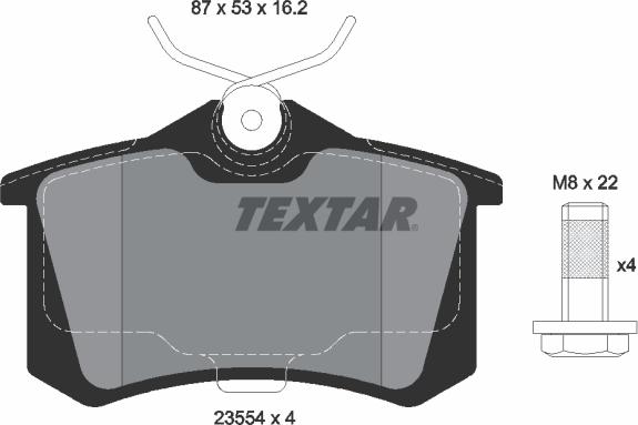 Textar 2355406 - Brake Pad Set, disc brake www.autospares.lv