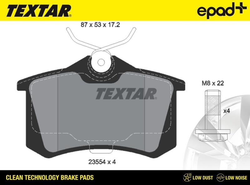 Textar 2355402CP - Bremžu uzliku kompl., Disku bremzes www.autospares.lv