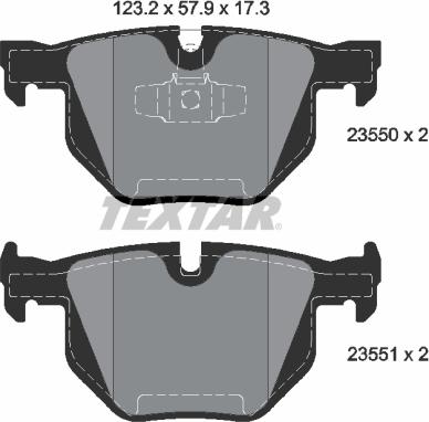 Textar 2355001 - Brake Pad Set, disc brake www.autospares.lv