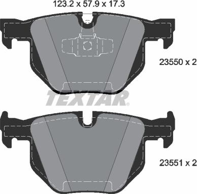 Textar 2355081 - Brake Pad Set, disc brake www.autospares.lv