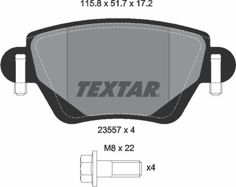 Textar 2355701 - Тормозные колодки, дисковые, комплект www.autospares.lv