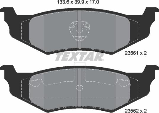 Textar 2356102 - Bremžu uzliku kompl., Disku bremzes www.autospares.lv