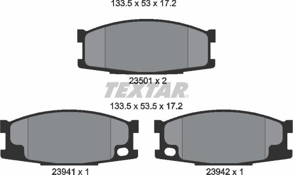 Textar 2350101 - Bremžu uzliku kompl., Disku bremzes www.autospares.lv