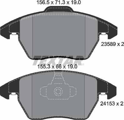 Textar 89016100 - Дисковый тормозной механизм, комплект www.autospares.lv