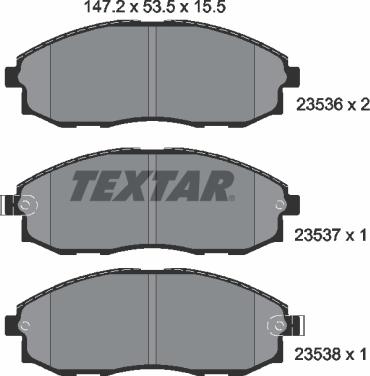 Textar 2353601 - Bremžu uzliku kompl., Disku bremzes www.autospares.lv