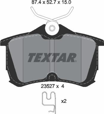 Textar 2352701 - Bremžu uzliku kompl., Disku bremzes www.autospares.lv