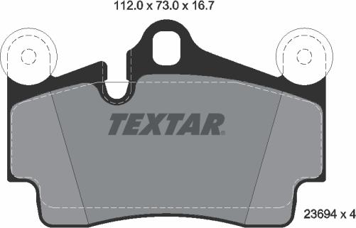 Textar 2369402 - Тормозные колодки, дисковые, комплект www.autospares.lv