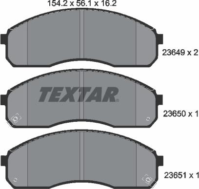 Textar 2364901 - Bremžu uzliku kompl., Disku bremzes www.autospares.lv