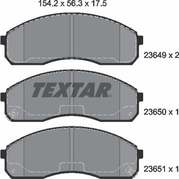 Textar 2364903 - Bremžu uzliku kompl., Disku bremzes www.autospares.lv