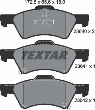 Textar 2364001 - Brake Pad Set, disc brake www.autospares.lv