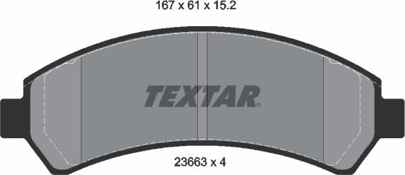 Textar 2366301 - Bremžu uzliku kompl., Disku bremzes www.autospares.lv