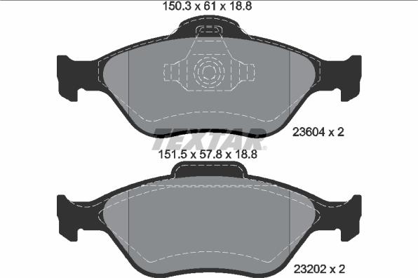 Textar 2360406 - Brake Pad Set, disc brake www.autospares.lv