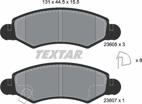 Textar 2360501 - Brake Pad Set, disc brake www.autospares.lv