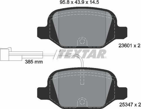 Textar 2360104 - Bremžu uzliku kompl., Disku bremzes www.autospares.lv