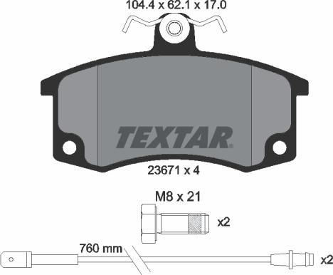 Textar 2367101 - Bremžu uzliku kompl., Disku bremzes www.autospares.lv