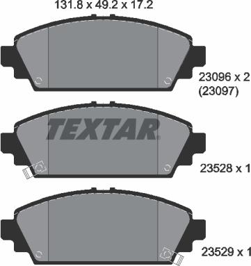 Textar 2309601 - Bremžu uzliku kompl., Disku bremzes autospares.lv