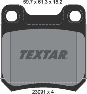 Textar 2309102 - Тормозные колодки, дисковые, комплект www.autospares.lv