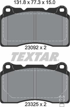 Textar 2309204 - Bremžu uzliku kompl., Disku bremzes www.autospares.lv