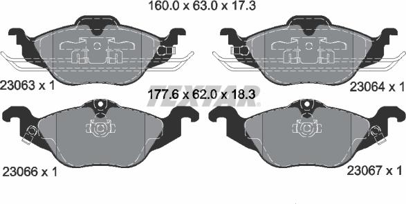 Textar 89004800 - Bremžu komplekts, Disku bremzes autospares.lv